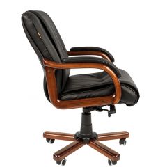 Кресло для руководителя CHAIRMAN  653 М (Кожа) Черное в Ишиме - ishim.mebel24.online | фото 3