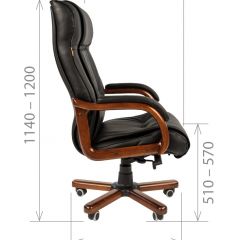 Кресло для руководителя CHAIRMAN  653 (Кожа) Черное в Ишиме - ishim.mebel24.online | фото 4