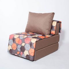 Кресло-кровать бескаркасное Харви (коричневый-геометрия браун) в Ишиме - ishim.mebel24.online | фото