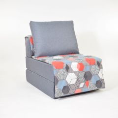 Кресло-кровать бескаркасное Харви (серый-геометрия слейт) в Ишиме - ishim.mebel24.online | фото