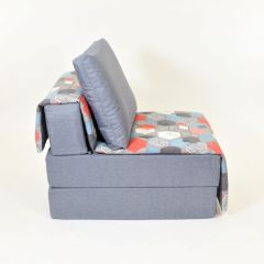 Кресло-кровать бескаркасное Харви (серый-геометрия слейт) в Ишиме - ishim.mebel24.online | фото 3