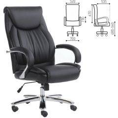 Кресло офисное BRABIX "Advance EX-575" (хром/экокожа/черное) 531825 в Ишиме - ishim.mebel24.online | фото