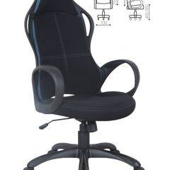 Кресло офисное BRABIX PREMIUM "Force EX-516" (ткань черная/вставки синие) 531572 в Ишиме - ishim.mebel24.online | фото 2