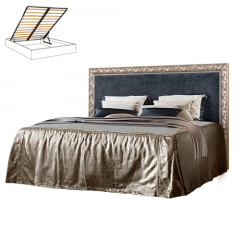 Кровать 2-х спальная (1,6 м) Тиффани Premium черная/золото с мягким элементом (Антрацит) с подъемным механизмомарт (ТФКР-3[3](П) в Ишиме - ishim.mebel24.online | фото