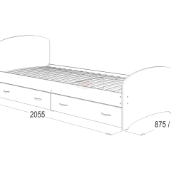 Кровать-6 одинарная с 2-мя ящиками (800*2000) в Ишиме - ishim.mebel24.online | фото 2