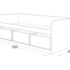 Кровать-8 одинарная с 3-мя ящиками (800*1900) ЛДСП в Ишиме - ishim.mebel24.online | фото 3