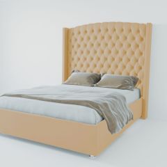Кровать Берлин ЛЮКС с ПМ 1600 (экокожа бежевая) в Ишиме - ishim.mebel24.online | фото 1