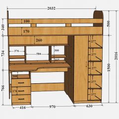 Кровать-чердак Аракс в Ишиме - ishim.mebel24.online | фото 4