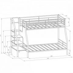 Кровать двухъярусная "Толедо-1" Черный/Дуб молочный в Ишиме - ishim.mebel24.online | фото 2