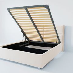 Кровать Корсика с ПМ 1600 (экокожа белая) в Ишиме - ishim.mebel24.online | фото 1