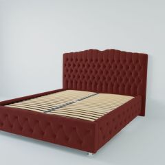 Кровать Нягань с ортопедическим основанием 800 (велюр бордо) в Ишиме - ishim.mebel24.online | фото 2
