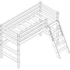 Кровать полувысокая с наклонной лестницей Соня (Вариант 6) в Ишиме - ishim.mebel24.online | фото 3