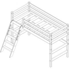 Кровать полувысокая с наклонной лестницей Соня (Вариант 6) в Ишиме - ishim.mebel24.online | фото 4