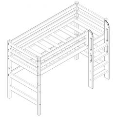 Кровать полувысокая с прямой лестницей Соня (Вариант 5) в Ишиме - ishim.mebel24.online | фото 3