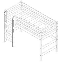 Кровать полувысокая с прямой лестницей Соня (Вариант 5) в Ишиме - ishim.mebel24.online | фото 4