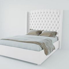 Кровать Берлин ЛЮКС без основания 900 (экокожа белая) в Ишиме - ishim.mebel24.online | фото