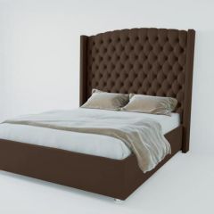 Кровать Берлин ЛЮКС без основания 900 (экокожа коричневая) в Ишиме - ishim.mebel24.online | фото