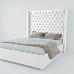 Кровать Версаль ЛЮКС без основания 800 (экокожа белая) в Ишиме - ishim.mebel24.online | фото 1