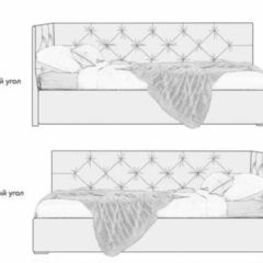 Кровать угловая Лэсли интерьерная +основание (120х200) в Ишиме - ishim.mebel24.online | фото 2