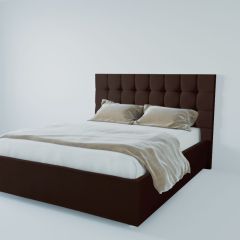 Кровать Венеция с ПМ 1400 (экокожа коричневая) в Ишиме - ishim.mebel24.online | фото 2