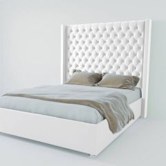 Кровать Версаль ЛЮКС с ПМ 800 (экокожа белая) в Ишиме - ishim.mebel24.online | фото