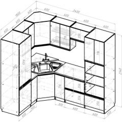 Кухонный гарнитур Адажио оптима 1800х2400 мм в Ишиме - ishim.mebel24.online | фото 2