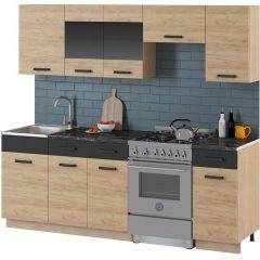 Кухонный гарнитур Алиса 15 (Дуб Сонома/Золотой) 2300 в Ишиме - ishim.mebel24.online | фото 2