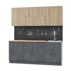 Кухонный гарнитур Асти-дуб сонома 2,0 в Ишиме - ishim.mebel24.online | фото 1
