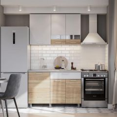 Кухонный гарнитур КГ-4 (1200) Белый/Дуб Сонома в Ишиме - ishim.mebel24.online | фото 1