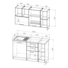Кухонный гарнитур Лариса медиум 3 1400 мм в Ишиме - ishim.mebel24.online | фото 2