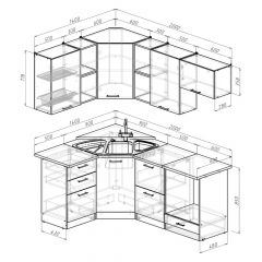 Кухонный гарнитур Лариса оптима 4 1400х2000 мм в Ишиме - ishim.mebel24.online | фото 2