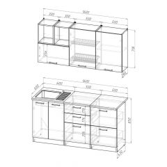 Кухонный гарнитур Лариса стандарт 4 1600 мм в Ишиме - ishim.mebel24.online | фото 2