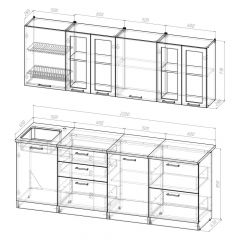 Кухонный гарнитур Лоретта компакт 2200 мм в Ишиме - ishim.mebel24.online | фото 2