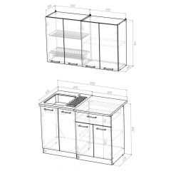 Кухонный гарнитур Ольга лайт 1 1200 мм в Ишиме - ishim.mebel24.online | фото 2