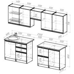 Кухонный гарнитур Сюита мега 2500 мм в Ишиме - ishim.mebel24.online | фото 2