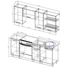 Кухонный гарнитур Вегас 2000 (Стол. 26мм) в Ишиме - ishim.mebel24.online | фото 3