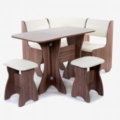 ТЮЛЬПАН МИНИ Кухонный уголок (кожзам-Борнео крем) в Ишиме - ishim.mebel24.online | фото 3