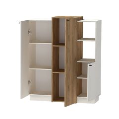 Квадро К-3 Комод 3дв (ЛДСП миндаль-дуб крафт золотой) в Ишиме - ishim.mebel24.online | фото 2