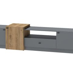 Квадро Т-1 Тумба под ТВ (ЛДСП графит-дуб крафт золотой) в Ишиме - ishim.mebel24.online | фото 1