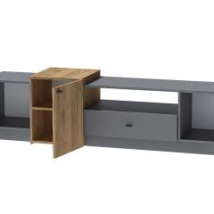 Квадро Т-1 Тумба под ТВ (ЛДСП графит-дуб крафт золотой) в Ишиме - ishim.mebel24.online | фото 2