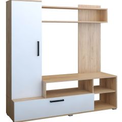 Мини-стенка Линда (дуб золотой/белый глянец) в Ишиме - ishim.mebel24.online | фото 2