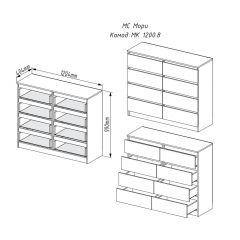 МОРИ МК 1200.8 Комод (графит) в Ишиме - ishim.mebel24.online | фото 3