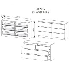 МОРИ МК 1380.6 Комод (графит) в Ишиме - ishim.mebel24.online | фото 3