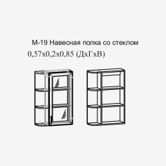 Париж №19 Навесная полка с зеркалом (ясень шимо свет/серый софт премиум) в Ишиме - ishim.mebel24.online | фото 2