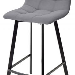 Полубарный стул CHILLI-QB SQUARE серый #27, велюр / черный каркас (H=66cm) М-City в Ишиме - ishim.mebel24.online | фото