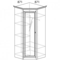 Шкаф угловой №641 "Флоренция" Фасад глухой (угол 871*871) Дуб оксфорд в Ишиме - ishim.mebel24.online | фото 2