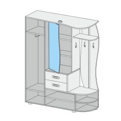 Прихожая Иннэс-1 вариант-1.6 Правая (венге/дуб белфорт) в Ишиме - ishim.mebel24.online | фото 2