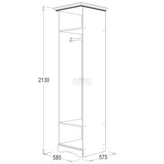Шкаф 1-но дверный для одежды Ольга 1Н в Ишиме - ishim.mebel24.online | фото 2
