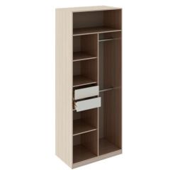 Шкаф 2 двери Глэдис М22 (ЯШС/Белый) в Ишиме - ishim.mebel24.online | фото 2