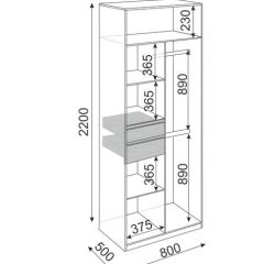 Шкаф 2 двери Глэдис М22 (ЯШС/Белый) в Ишиме - ishim.mebel24.online | фото 3